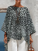 Casual Polka-dot Print Cotton-linen Shirt
