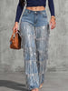 Loose-fit Straight-leg Jeans With Fringe Detail