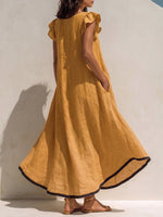 Vintage Art Comfortable Fabrics Cotton Linen Dress