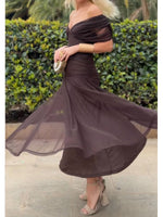 Elegant Stretch Mesh Fitted Ruched Dress
