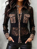 Sexy Leopard Print And Lace Patchwork Shirt
