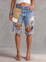 Women's High-waisted Loose-fit Wide-leg Ripped Jeans