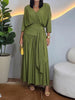 Cozy, Loose-fitting, And Stretchy Knit Top And Skirt Two-piece Set