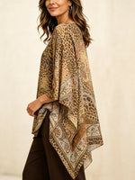 Women's Vintage Leopard Poncho Blouse