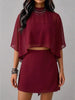 Stylish Casual Three-piece Set: Chiffon Top, Bandeau, And Mini Skort.