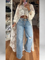 Stylish And Elegant High-low Lace Top