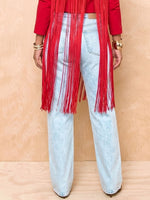 Women's High-waisted Loose Straight-leg Jeans With Placement Print
