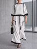 Minimalist Monochromatic Crinkle-Texture Two-Piece Set