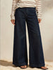 Womens High Waist Dark Wash Wide Leg Full Length Denim Jeans
