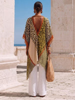 Loose, Comfortable Chiffon Top With Animal Print Paneling