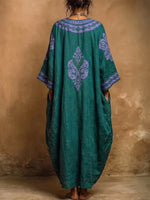 Teal Bohemian V-Neck Maxi Kaftan