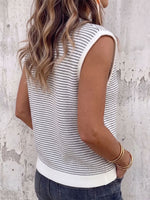 Vintage Art Comfortable Fabrics Knitted Striped Sweater