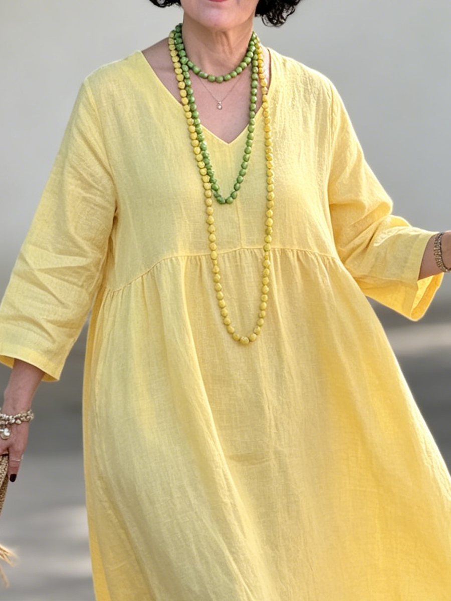 Relaxed Sunny Yellow Maxi Dress
