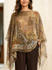 Women's Vintage Leopard Poncho Blouse